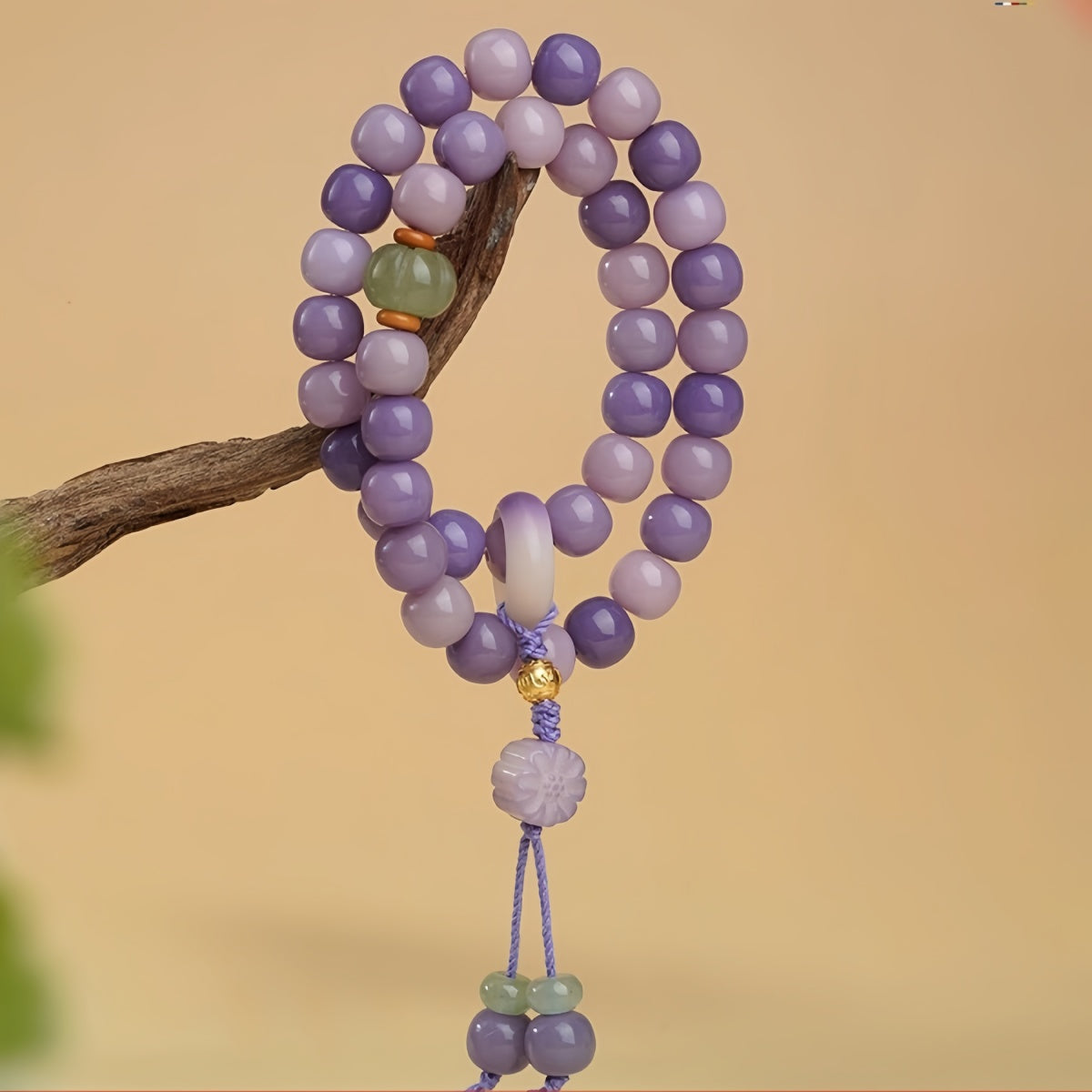 Potalapalace Accessories Handmade Natural Six-Syllable Mantra Bodhi Prayer Beads