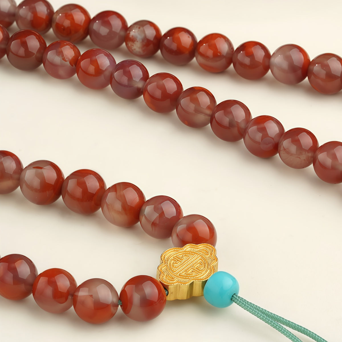 Potalapalace饰品 手工天然绿松河 南红玉项链