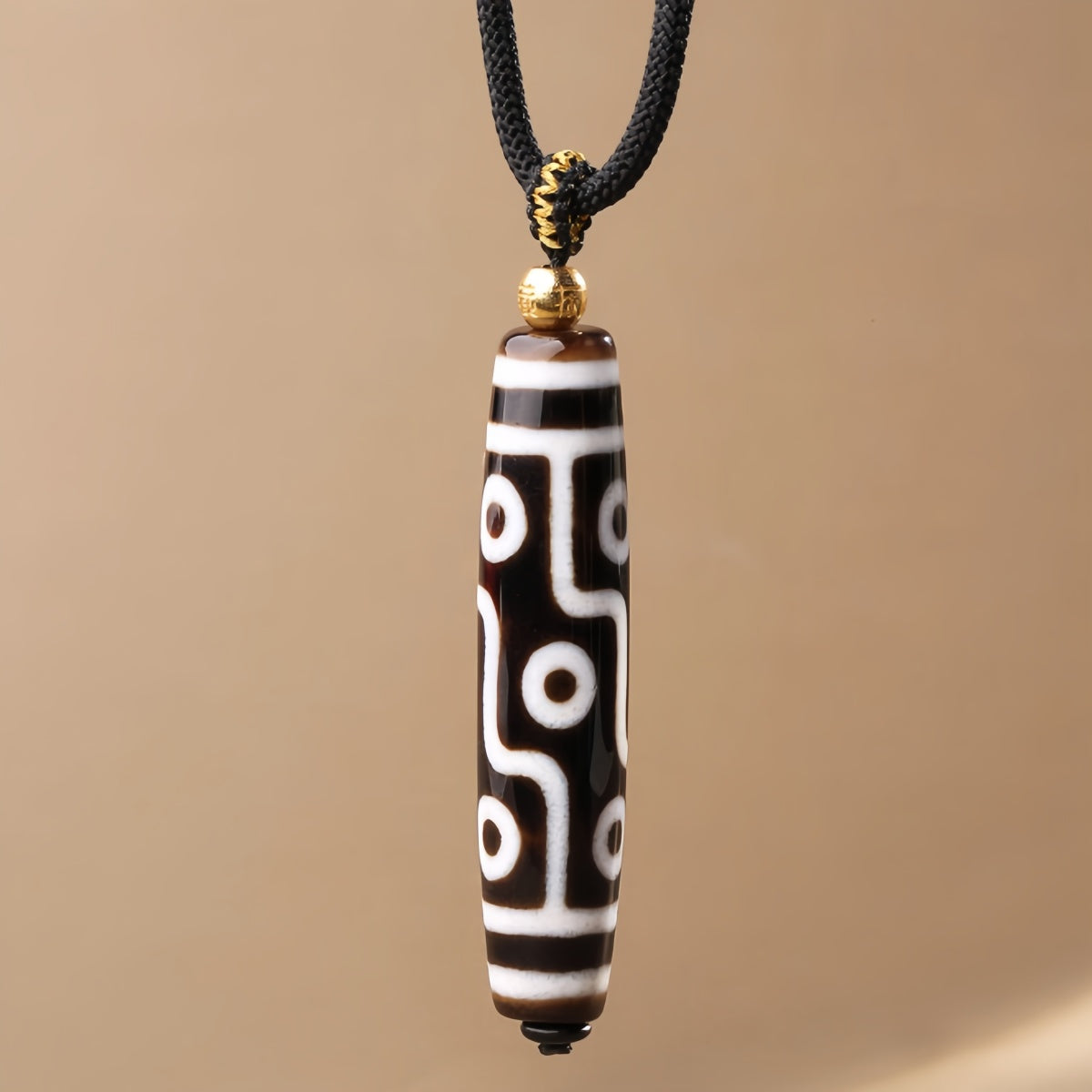 Potalapalace Accessories Handmade Natural Nine-eyed Dzi Bead Pendant