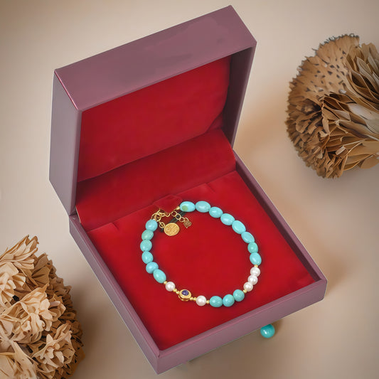 Potalapalace Accessories Handmade Natural Turquoise Bracelet
