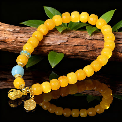 Potalapalace饰品手工天然琥珀和白纹石手链