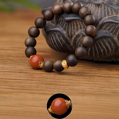 Potalapalace饰品手工天然沉香红玛瑙手链