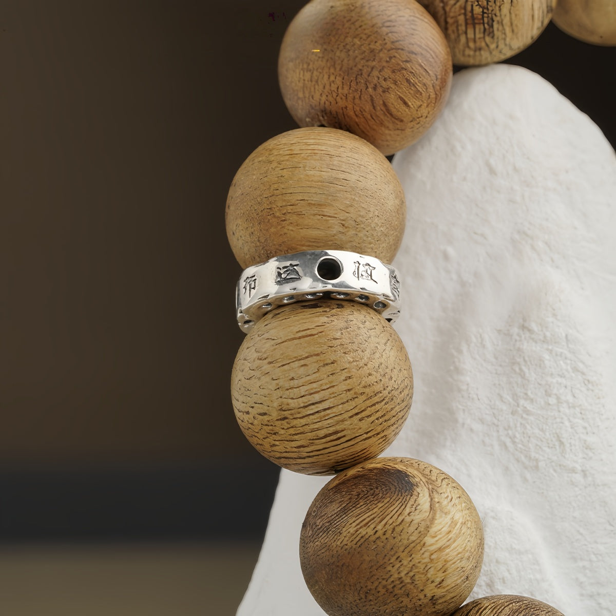 Potalapalace饰品手工天然沉香幸运珠黑曜石祈祷珠