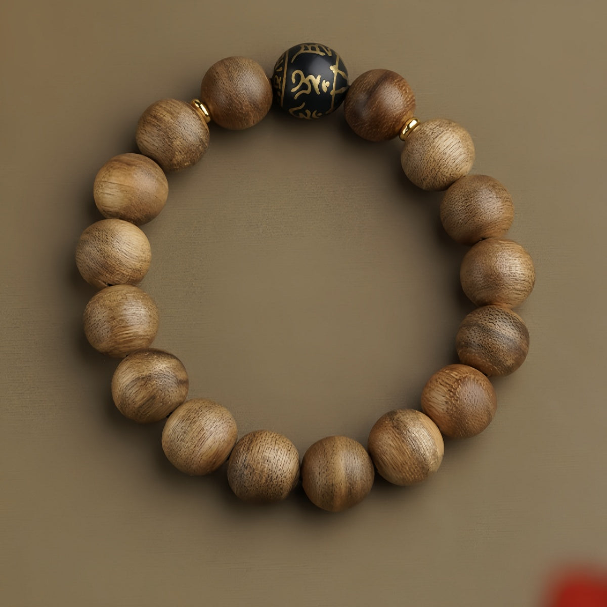 Potalapalace饰品手工天然沉香幸运珠黑曜石祈祷珠