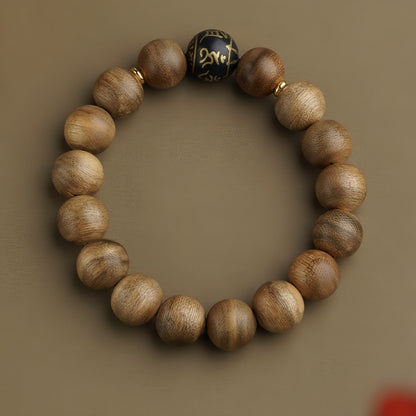 Potalapalace饰品手工天然沉香幸运珠黑曜石祈祷珠