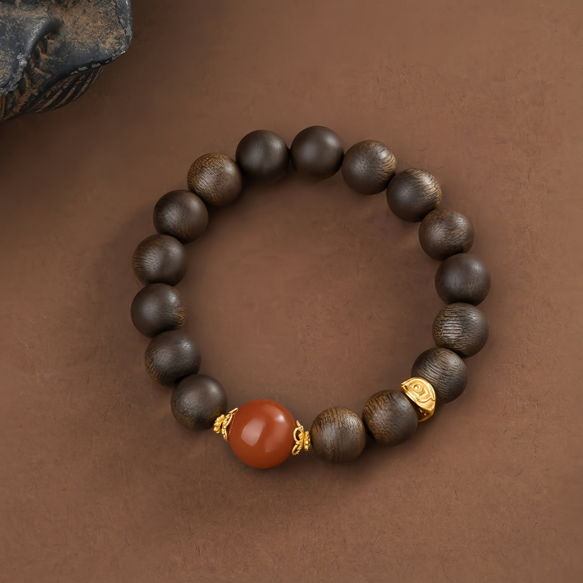 Potalapalace饰品手工天然沉香红玛瑙手链