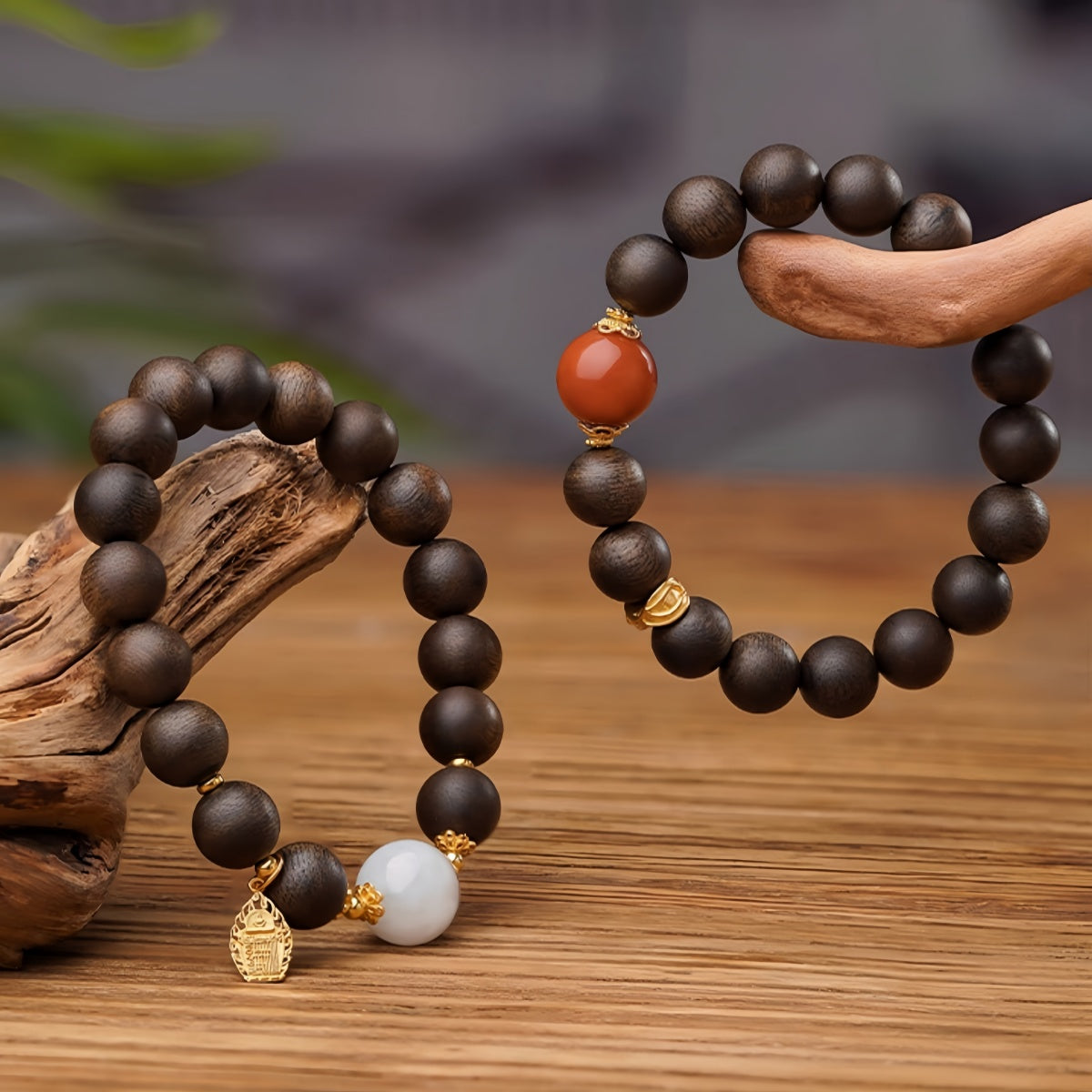 Potalapalace饰品手工天然沉香红玛瑙手链