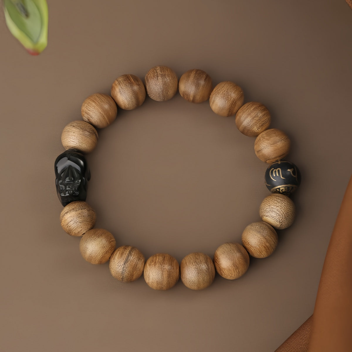 Potalapalace饰品手工天然沉香虎牙貔貅串珠手链