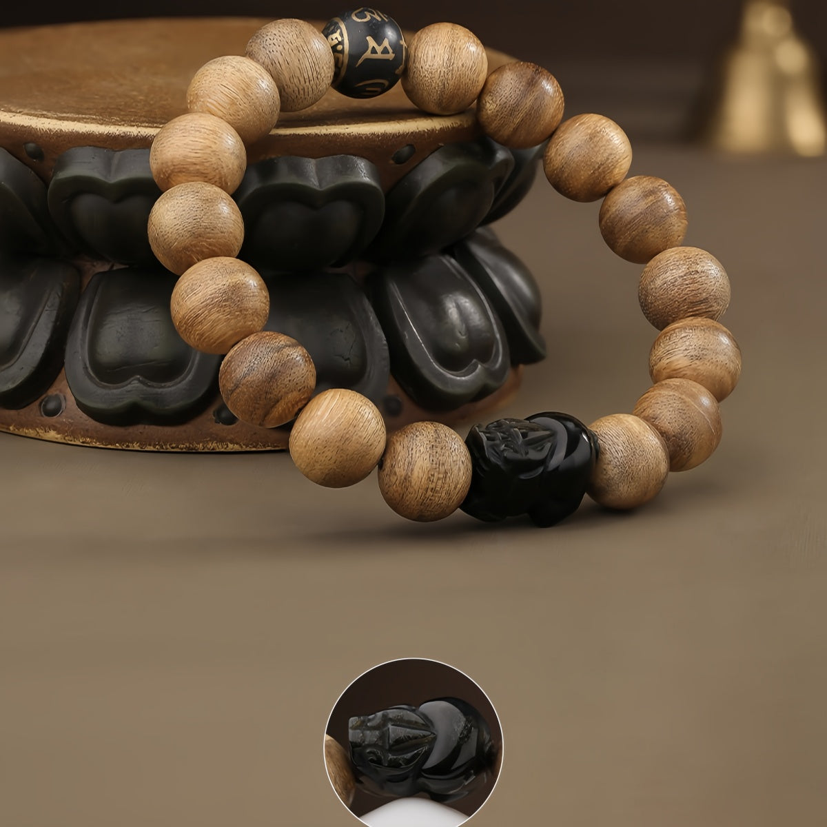 Potalapalace饰品手工天然沉香虎牙貔貅串珠手链