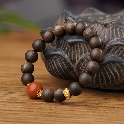 Potalapalace饰品手工天然沉香红玛瑙手链