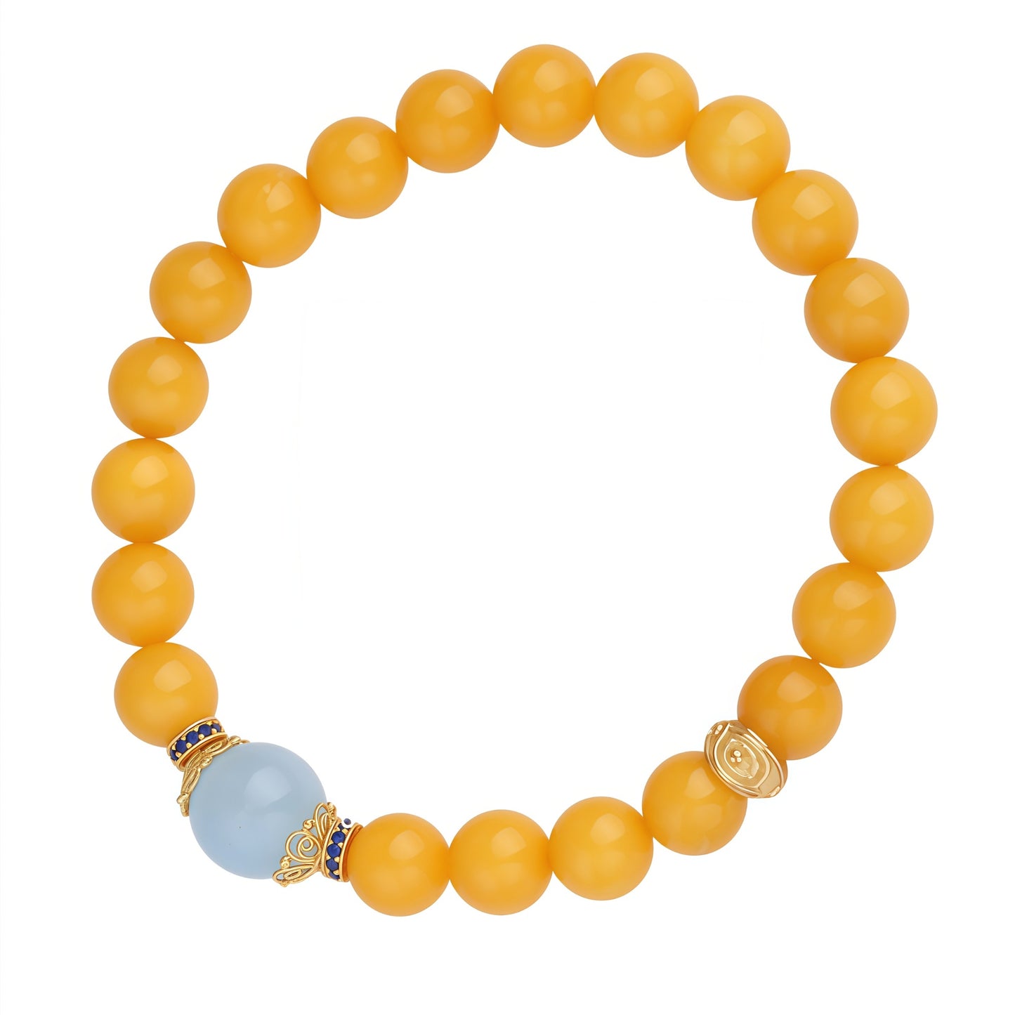 Potalapalace Accessories Handmade Natural Amber Buddha Eye Bracelet