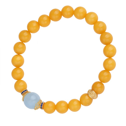 Potalapalace Accessories Handmade Natural Amber Buddha Eye Bracelet
