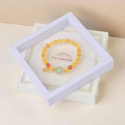 Potalapalace Accessories Handmade Natural Amber Safety Coin Pendant