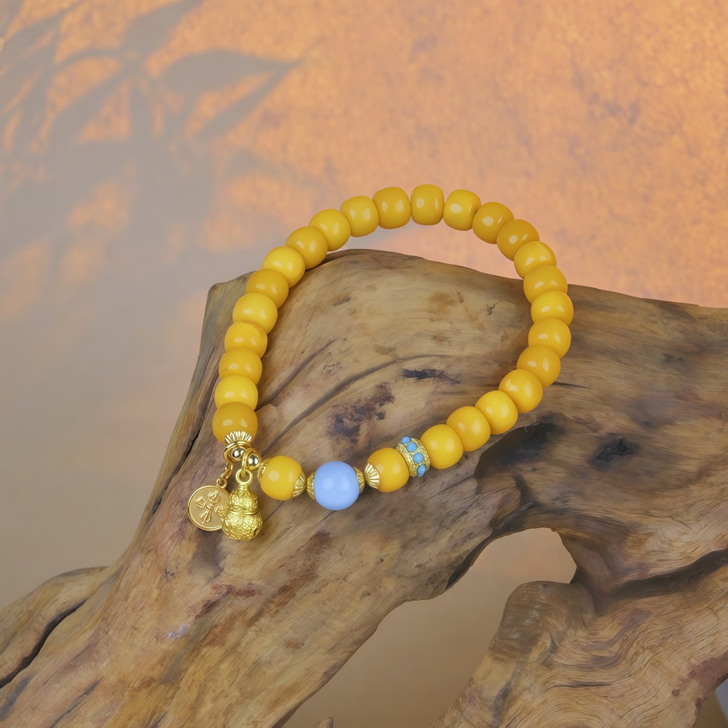 Potalapalace饰品手工天然琥珀和白纹石手链