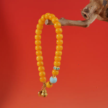 Potalapalace饰品手工天然琥珀和白纹石手链