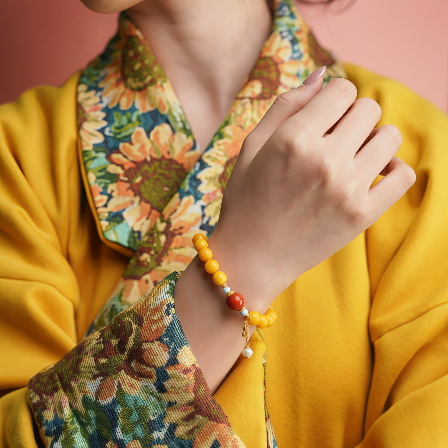 Potalapalace饰品手工天然琥珀和南方红玛瑙手链