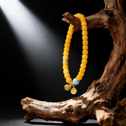 Potalapalace饰品手工天然琥珀和白纹石手链