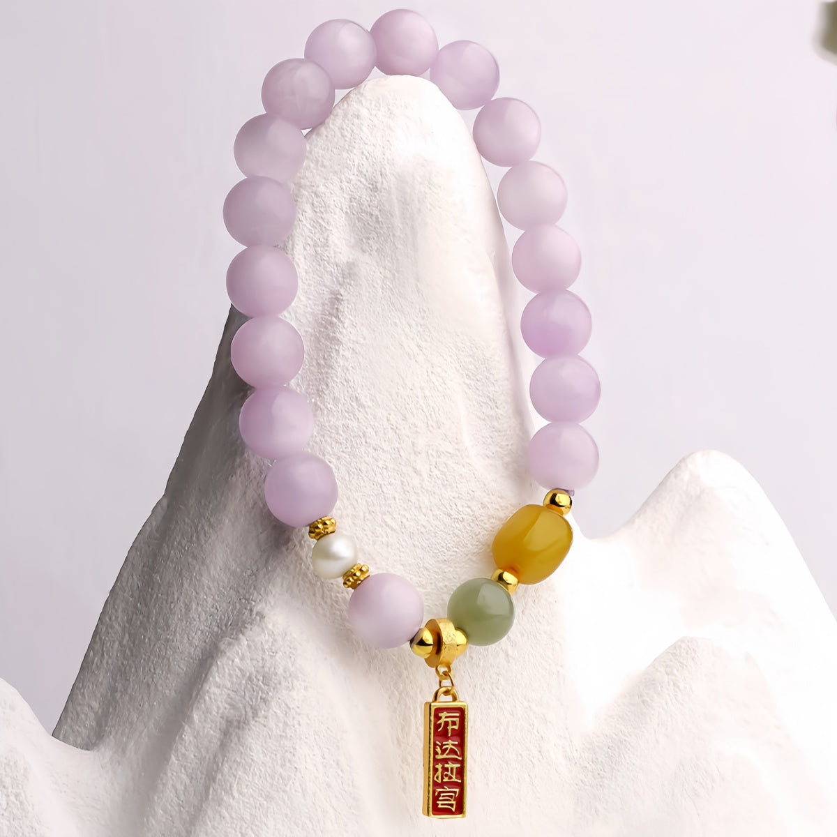 Potalapalace饰品 手工天然花卉梦境阴影紫锂辉石手链