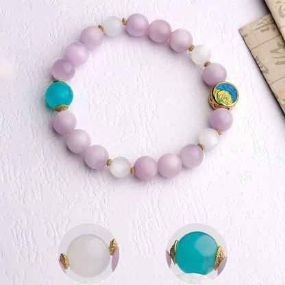 Potalapalace饰品 手工天然花卉梦境阴影紫锂辉石手链