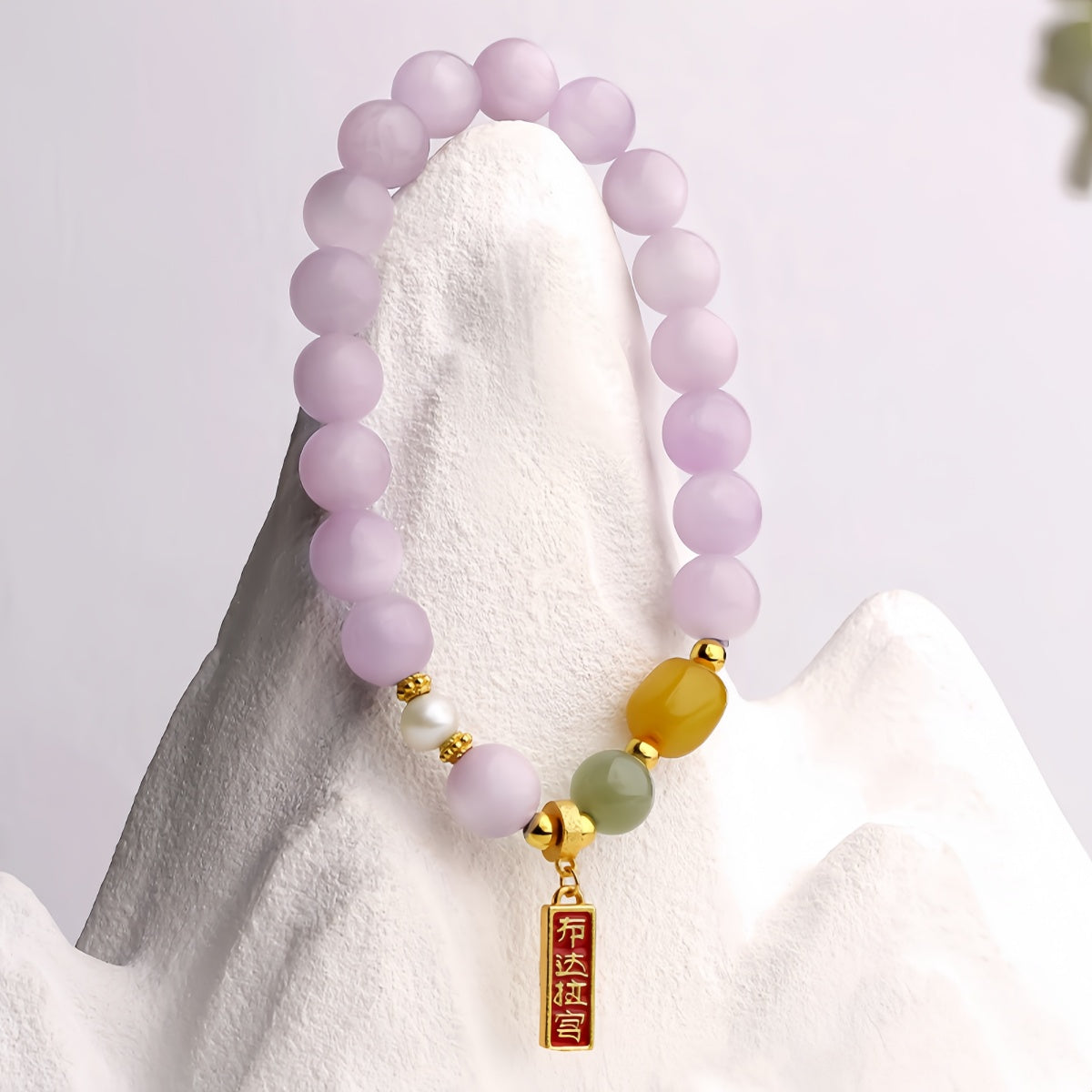 Potalapalace饰品 手工天然花卉梦境阴影紫锂辉石手链