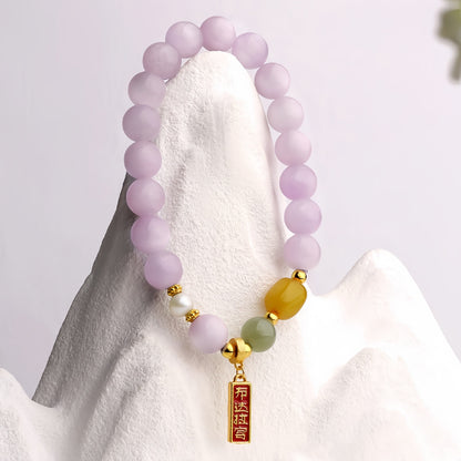 Potalapalace饰品 手工天然花卉梦境阴影紫锂辉石手链