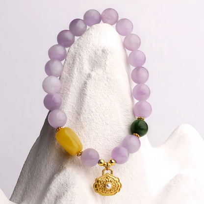 Potalapalace饰品 手工天然花卉梦境阴影紫锂辉石手链