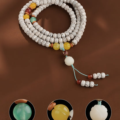 Potalapalace饰品 手工天然星月菩提108颗念珠缠绕手链