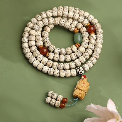 Potalapalace Accessories 手工天然108颗菩提子三眼天珠手链