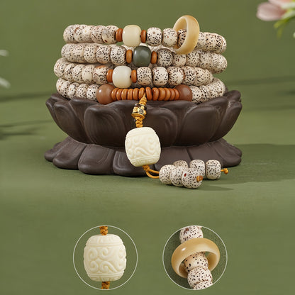 Potalapalace Accessories 手工天然108颗菩提子三眼天珠手链