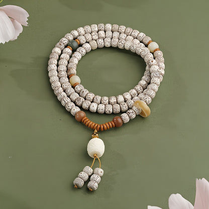 Potalapalace Accessories 手工天然108颗菩提子三眼天珠手链