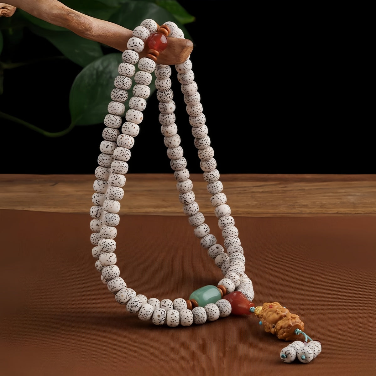 Potalapalace饰品 手工天然星月菩提108颗念珠缠绕手链