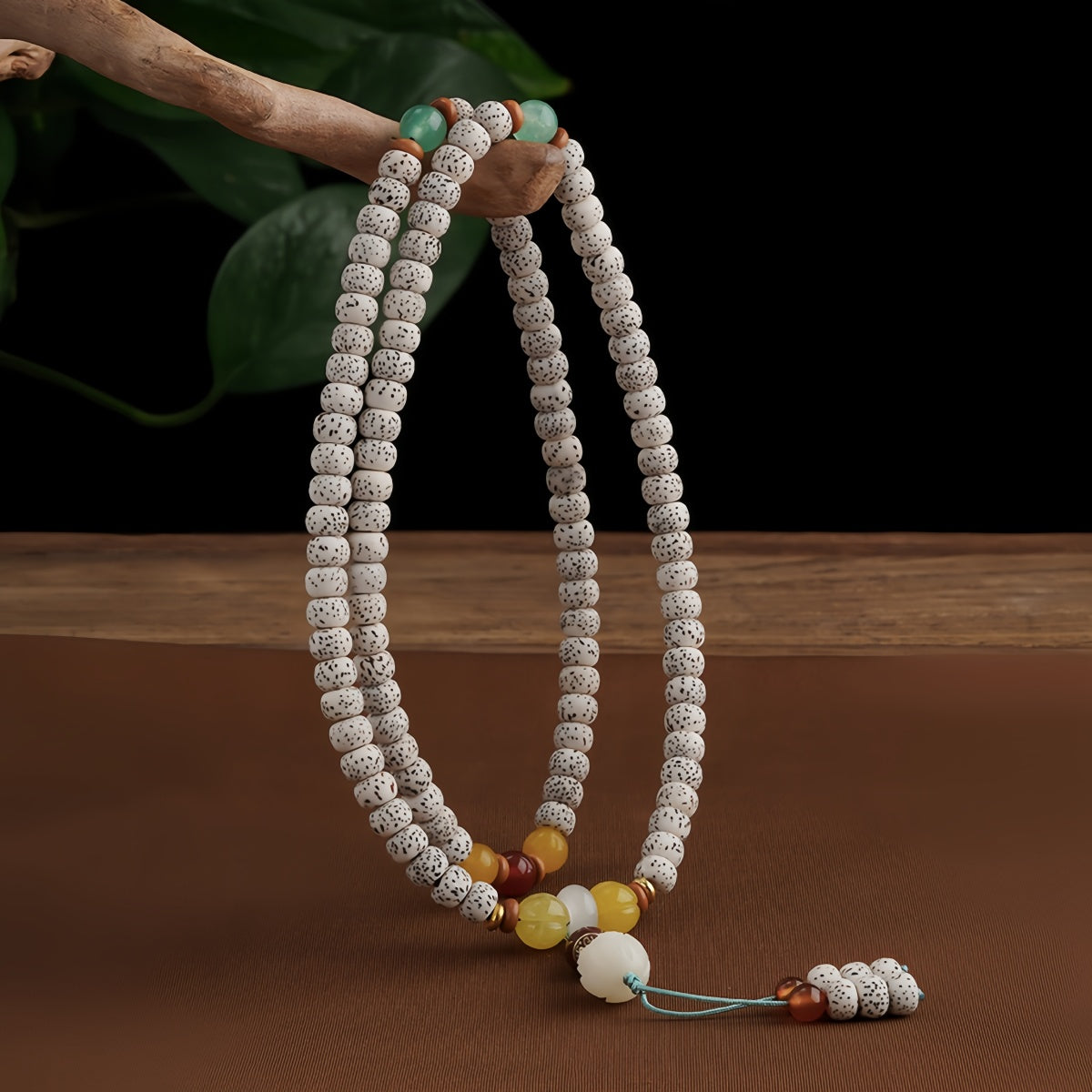 Potalapalace饰品 手工天然星月菩提108颗念珠缠绕手链
