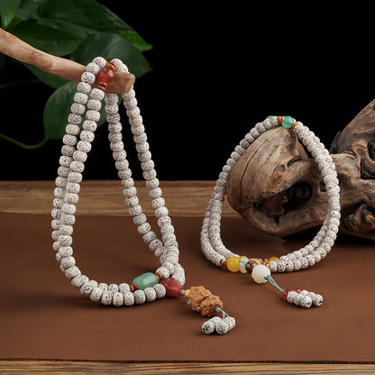 Potalapalace饰品 手工天然星月菩提108颗念珠缠绕手链