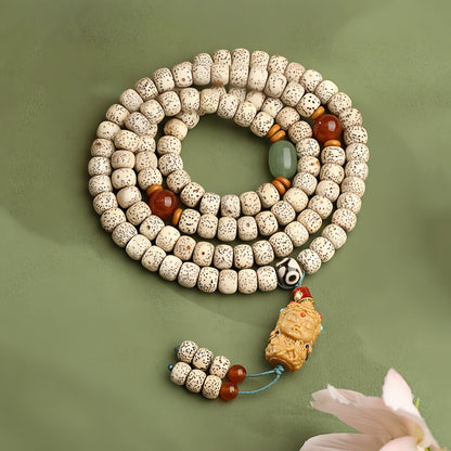 Potalapalace Accessories 手工天然108颗菩提子三眼天珠手链