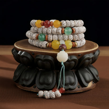 Potalapalace饰品 手工天然星月菩提108颗念珠缠绕手链