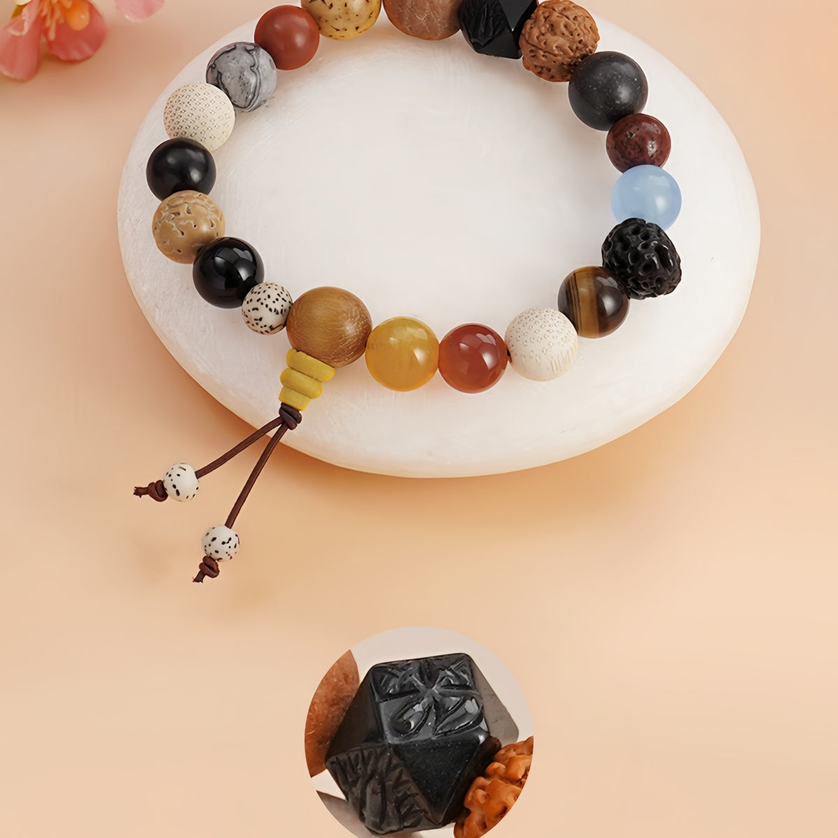 Potalapalace Accessories Handmade Natural 18-Seed Multi-Gem Buddhist Prayer Beads Bracelet