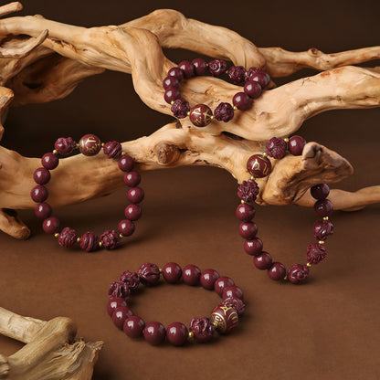 Potalapalace饰品手工天然十二生肖紫金沙朱砂手链