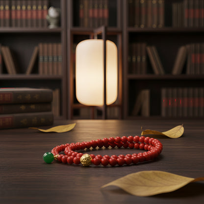 Potalapalace饰品手工天然朱砂多股手链，饰有六音节咒语