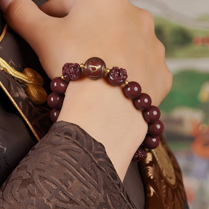 Potalapalace饰品手工天然十二生肖紫金沙朱砂手链