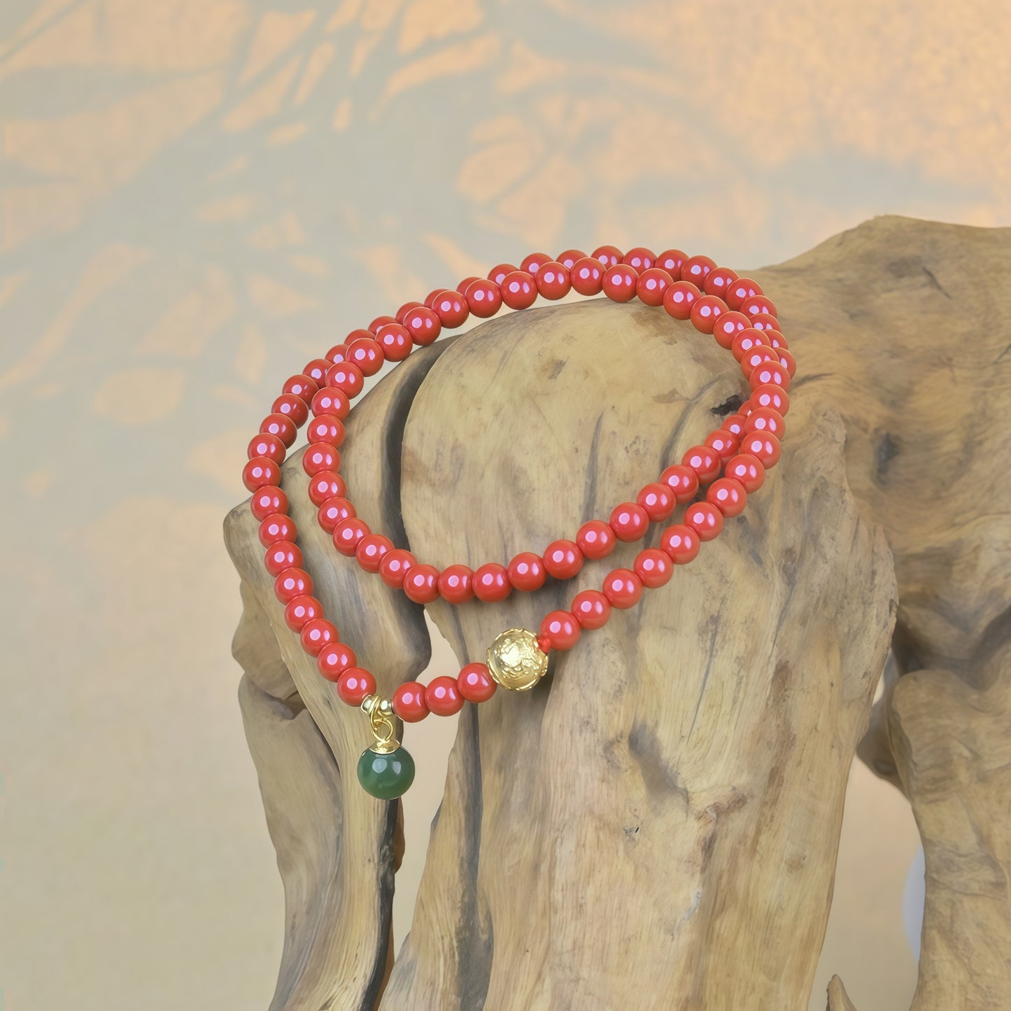 Potalapalace饰品手工天然朱砂多股手链，饰有六音节咒语