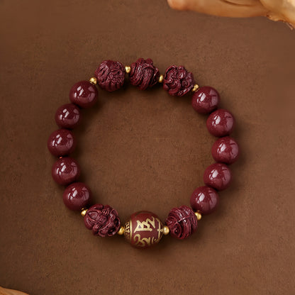 Potalapalace饰品手工天然十二生肖紫金沙朱砂手链