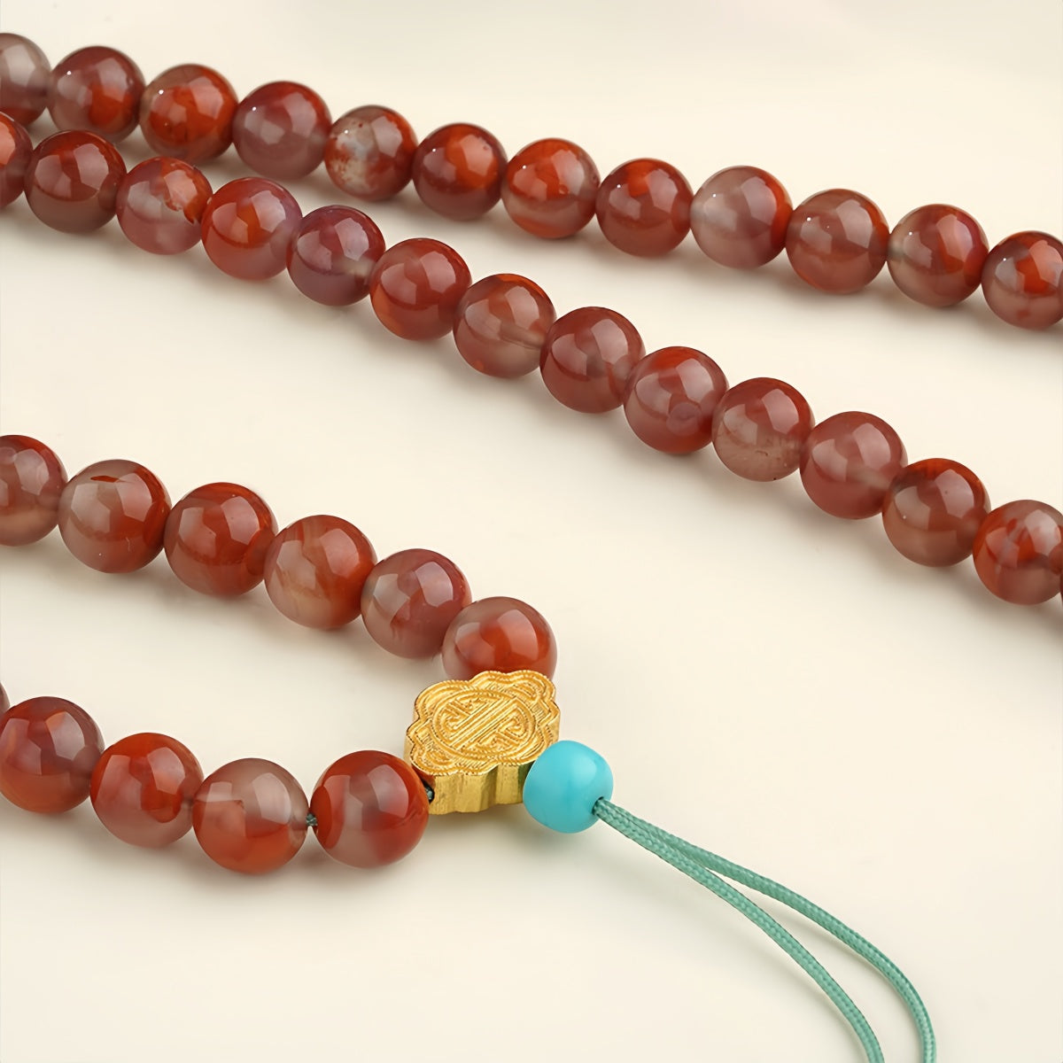 Potalapalace饰品 手工天然绿松河 南红玉项链