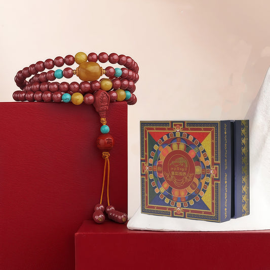 Potalapalace饰品 手工天然朱砂 108颗念珠