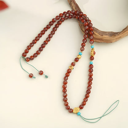 Potalapalace饰品 手工天然绿松河 南红玉项链