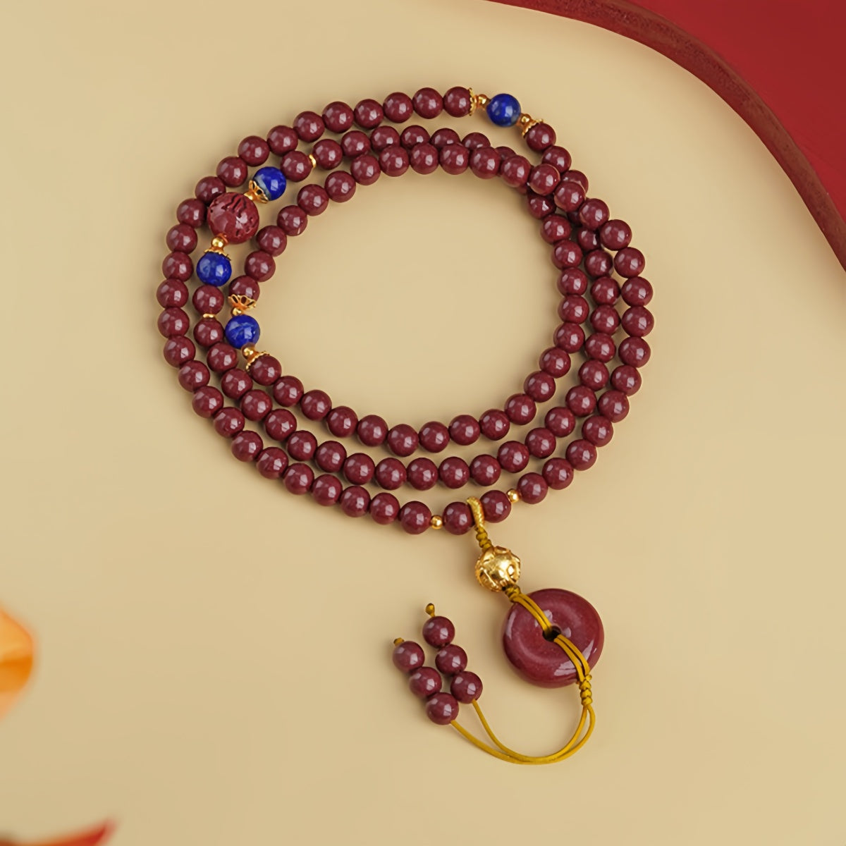 Potalapalace Accessories 手工天然108颗朱砂青金石串珠