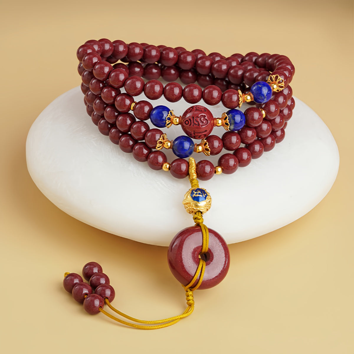 Potalapalace Accessories 手工天然108颗朱砂青金石串珠