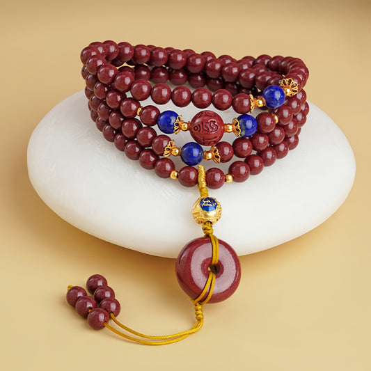 Potalapalace Accessories 手工天然108颗朱砂青金石串珠