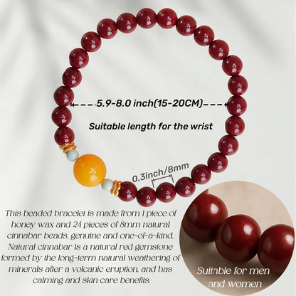 Potalapalace饰品手工天然朱砂和琥珀手链