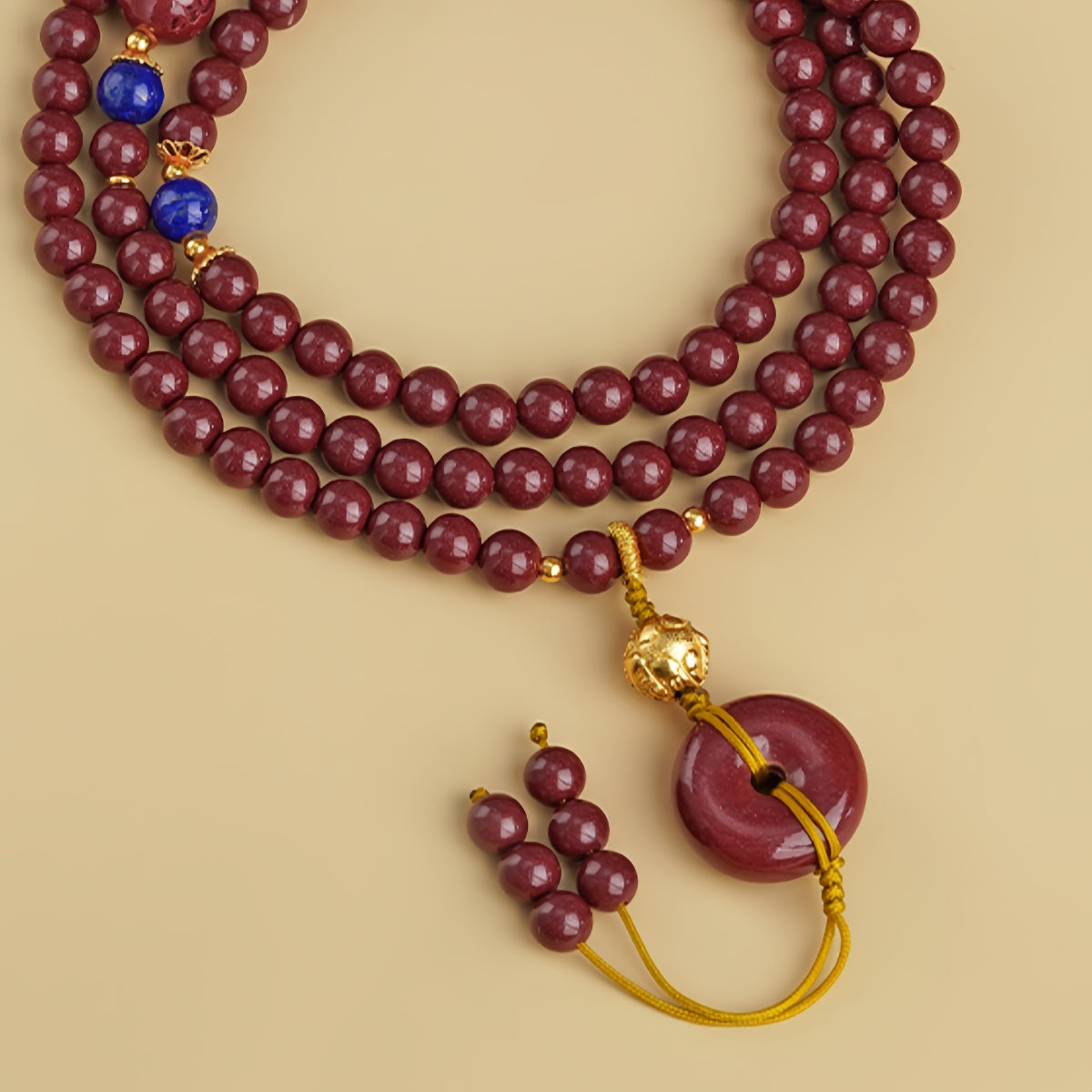 Potalapalace Accessories 手工天然108颗朱砂青金石串珠