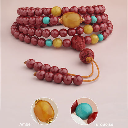 Potalapalace饰品 手工天然朱砂 108颗念珠